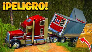 ¡Camiones CON DOBLE REMOLQUE en RIESGO DE ACCIDENTE! | American Truck Simulator