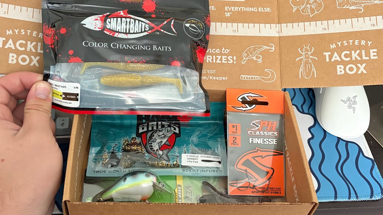 Basic bass fishing mystery tackle box unboxing