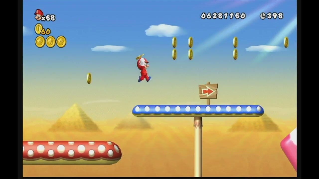 【W2-6】プロペラだけで進めるとこまで進める【Newスーパーマリオブラザーズwii】