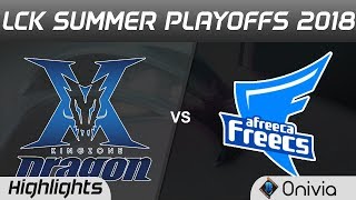 KZ vs AFS Highlights Game 1 LCK Summer Playoffs 2018 KingZone DragonX vs Afreeca Freecs by Onivia