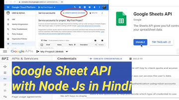 Google Sheet API with Node Js | Google Service Account Create | Google Sheet CRUD Node JS in Hindi