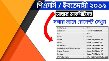 Get PSC & EBT Result  2019 with Number Marksheet |  পিএসসি ও ইবতেদায়ী রেজাল্ট দেখুন ফুলমার্কশীট সহ