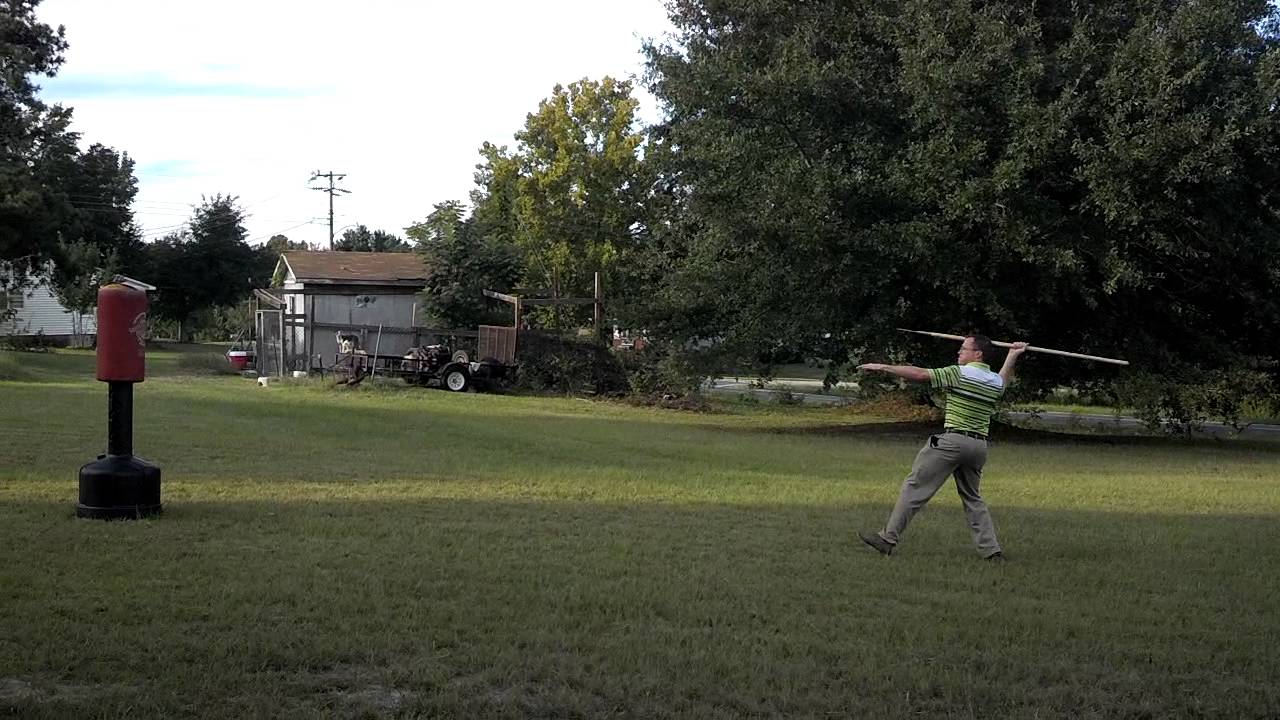 Spartan spear throw practice YouTube