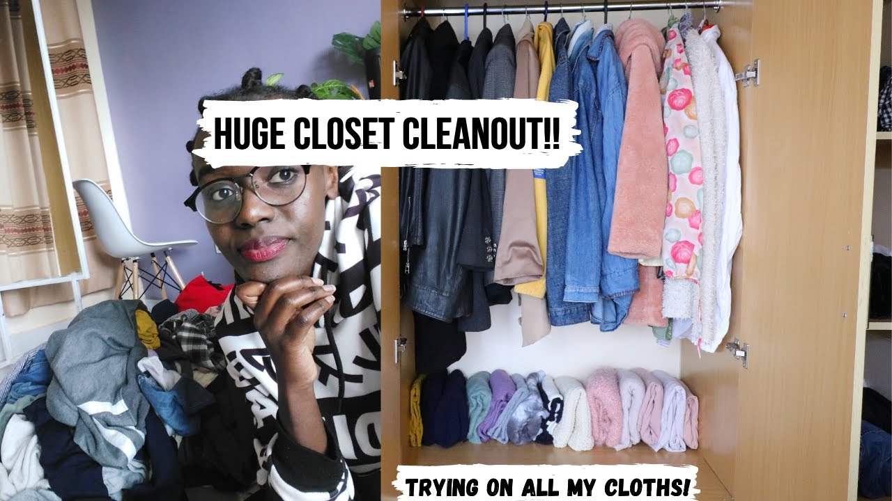 HUGE CLOSET CLEAN OUT! pt.1... Trying on most of my cloths🙆‍♀️ - YouTube