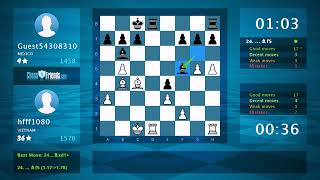 Chess Game Analysis: hfff1080 - Guest54308310, 1-0 (By ChessFriends.com) Chess Game Analysis: hfff1080 - Guest54308310, 1-0 (By ChessFriends.com)