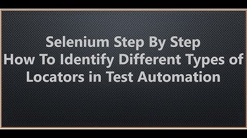 Selenium Locators