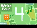 Write 4 (Four) - Number Formation Song