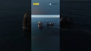 Dolphins swim around #SpaceX capsule after splashdown from the #ISS | #shorts #nasa #sunitawilliams