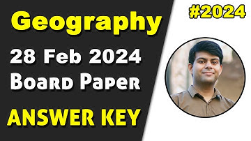 Geography 2024 Exam Answer Key | Class 10th