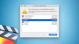 How I fixed 'RUNNING OUT OF APPLICATION MEMORY' issue while editing in Final Cut Pro