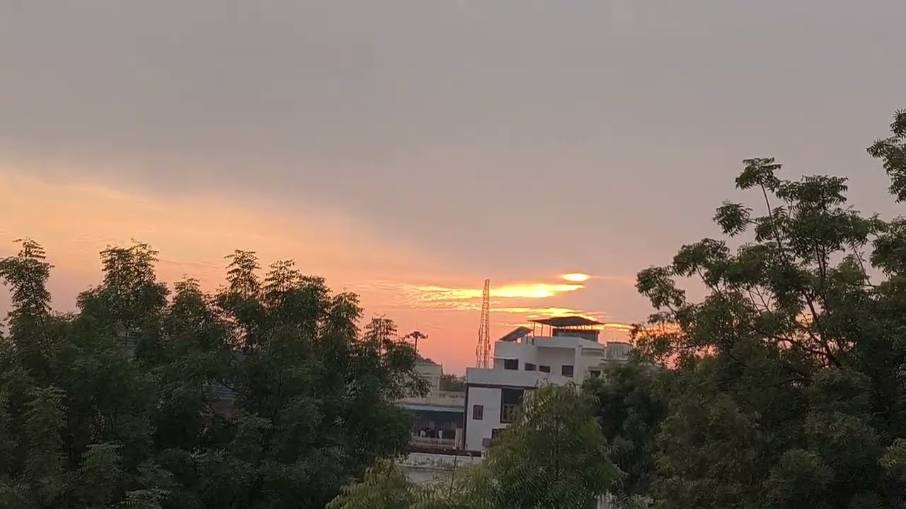 Sunset view | terrace | thunderstorm 🌩️ | Manish Review Point 🙏| monsoon | clouds👍 