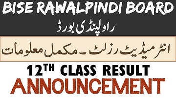 BISE RWP - Rawalpindi Board Result 2021 | 12th Class Result Details | Intermediate Part 2 Result