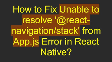 How to Fix Unable to resolve 