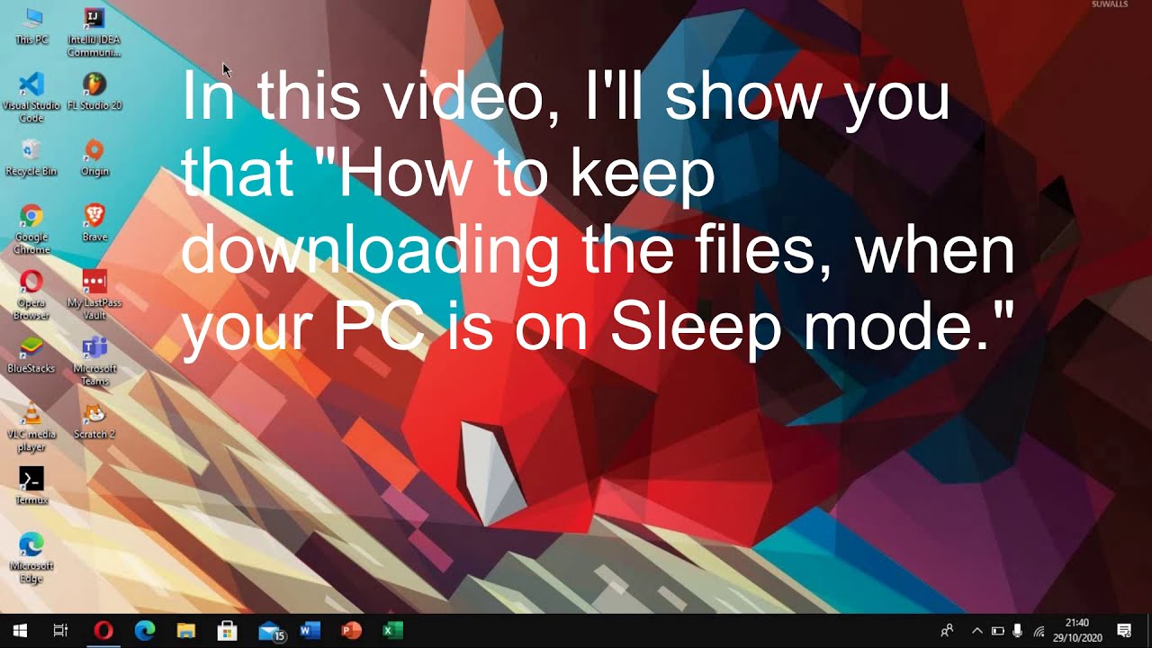 download in sleep mode windows 10
