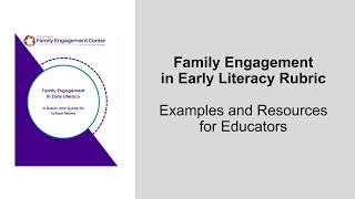Introducing The Family Engagement In Early Literacy Rubric And Guide For School Teams