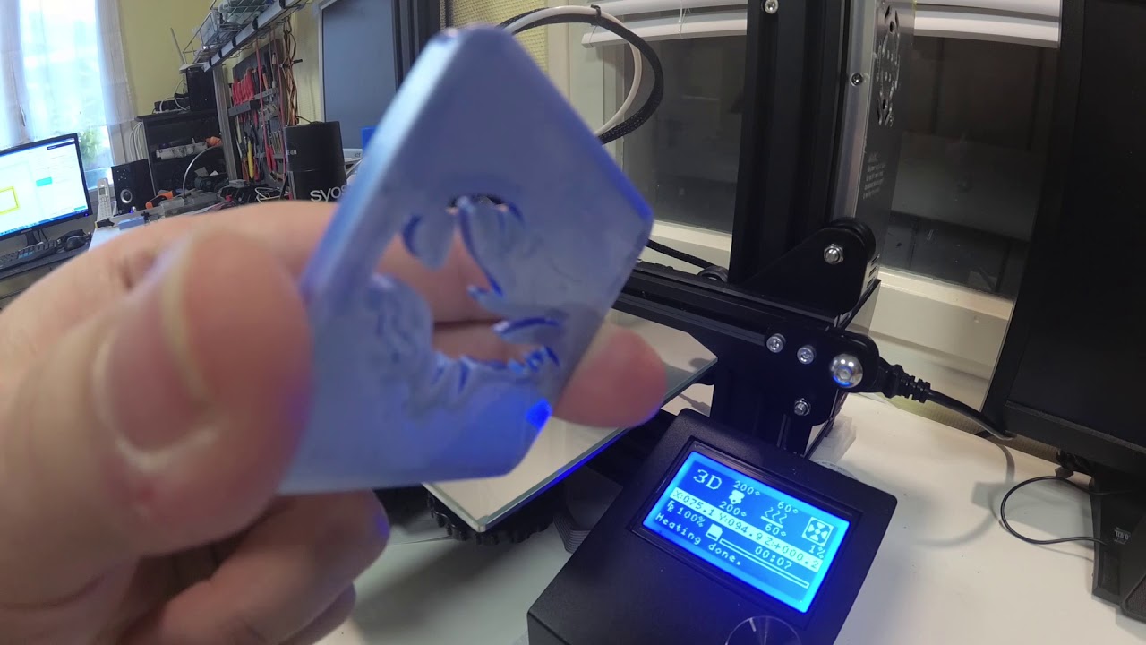 Test adhérence sur verre (creality ender 3) 