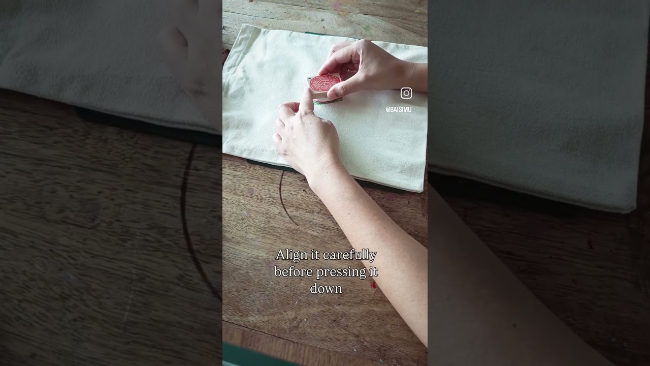 It's fun to customise your bag with layered stamps, and remember to use fabric ink for this project!