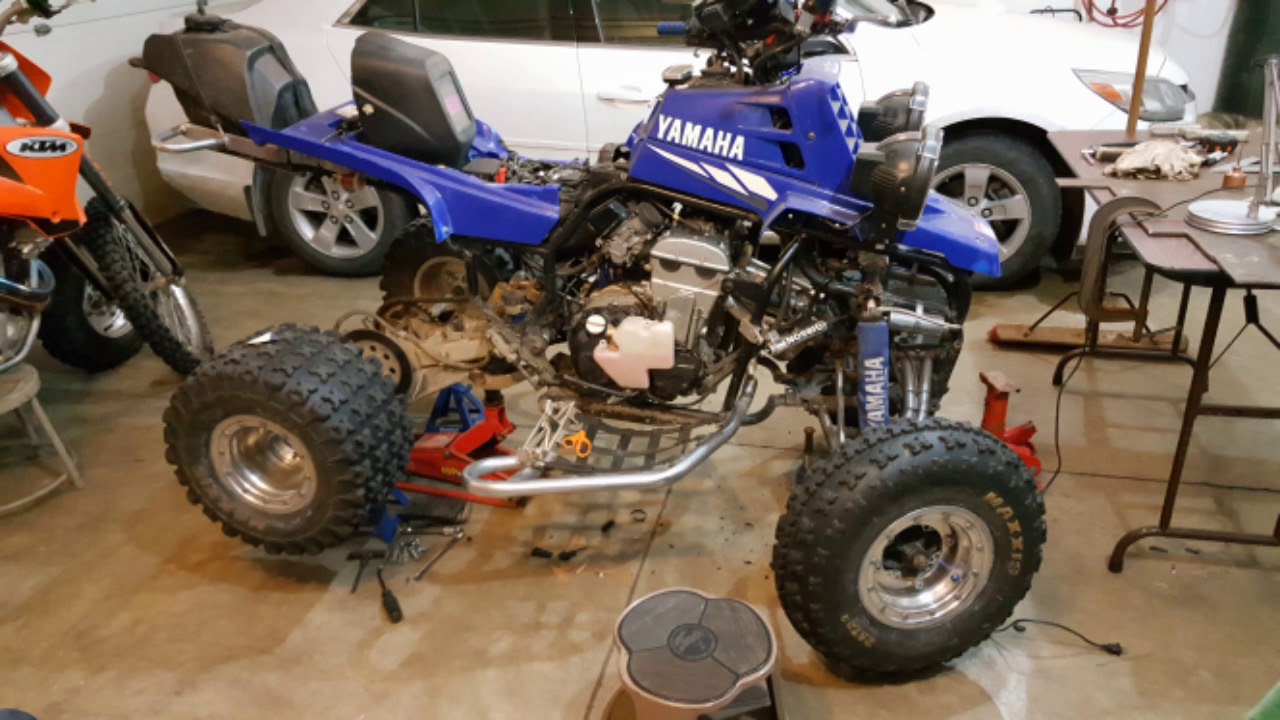 750cc Yamaha Banshee ZX7R Frame gussets & Custom skid plate. YouTube
