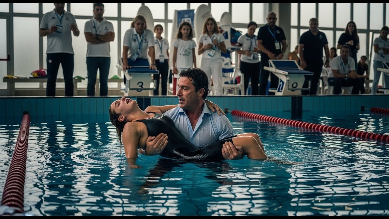 Papà single salva una nuotatrice da un malore durante la gara, e il giorno dopo tutto cambia