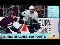 Seattle kraken forward matty beniers reaches 100 nhl points