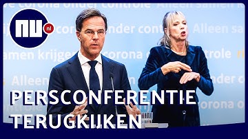 Terugkijken: persconferentie van Rutte en De Jonge | NU.nl