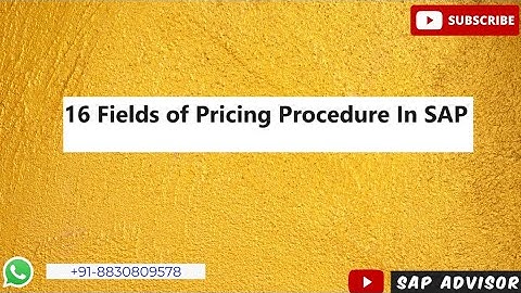 16 Fields of Pricing Procedure in SAP SD by SAP Advisor #sap #education