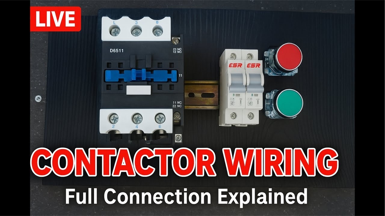 How to wire a contactor and overload relay with start and stop bush ...