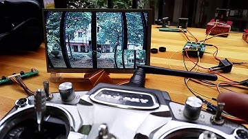 RC  FPV multi cameras TEST, 4 cameras combine in one screen