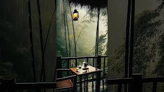 Jungle Rain & Thunder 🌧️ Cozy Balcony Ambience for Relaxation #rain #raining #family #sleep #jungle