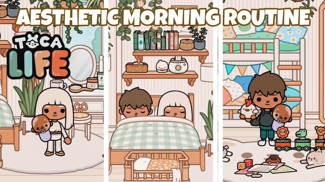 AESTHETIC FAMILY MORNING ROUTINE🧸🤍|TOCA LIFE WORLD|