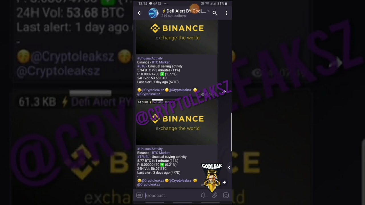 Defi alerts free signal channel by Godleak Crypto leak