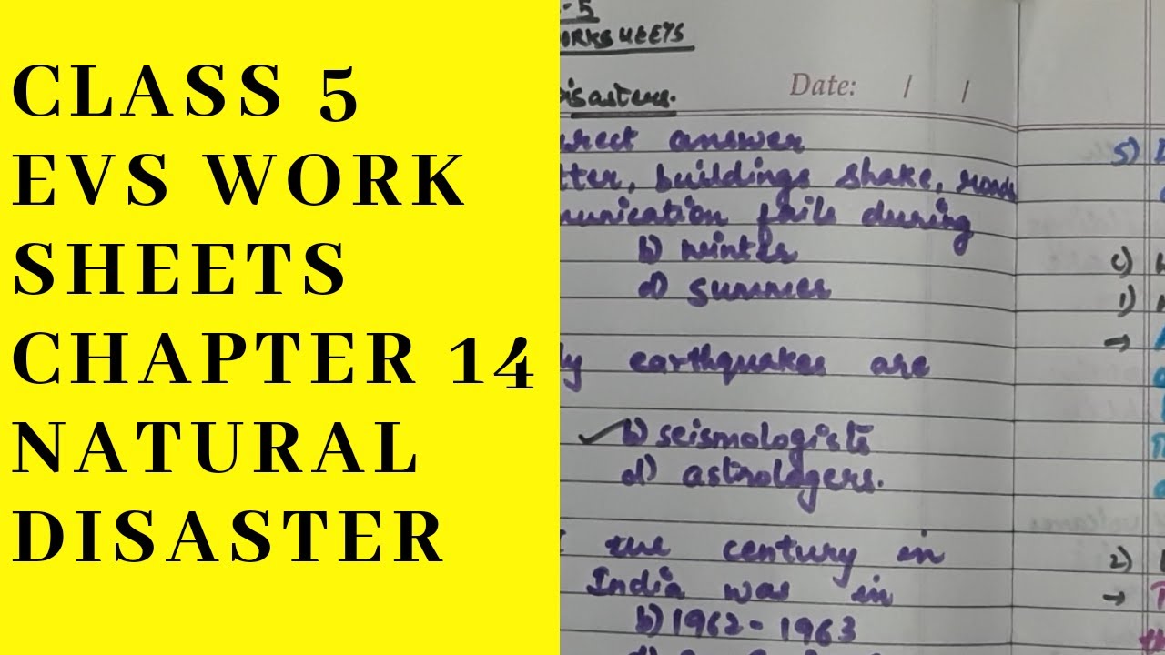 class 5 science worksheets chapter 14 natural disasters youtube