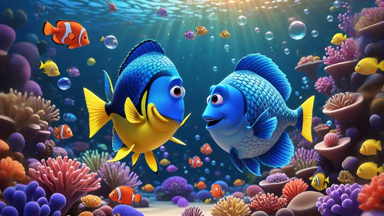 Seven Funny Fish Blow Bubble Rings | Ocean Song for Kids | Counting Rhyme and Preschool Learning