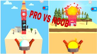 Games ketapel berbahaya bebeledagan : pro vs noob: Tabrakan Katapel screenshot 2