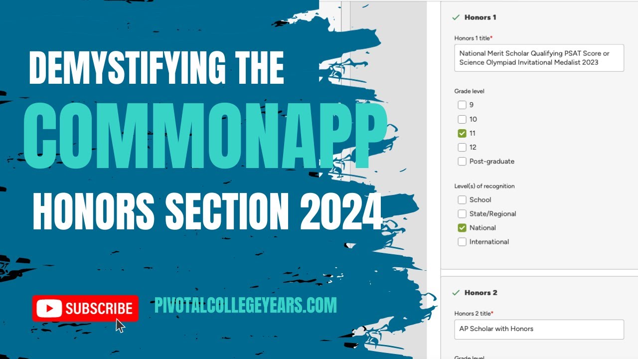 Demystify the CommonApp Honors Section 2024