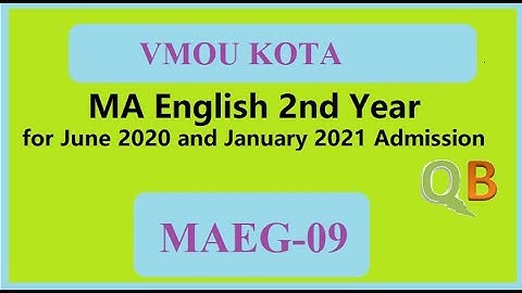 VMOU MA English Final Year Assignment | MAEG-09 | July 2020 and January 2021 Admission |