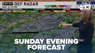 Sunday evening forecast