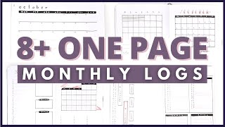 8 Types Of One Page Monthly Logs  Bullet Journal Ideas easy