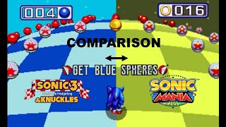 ORIGINAL AND SONIC MANIA BLUE SPHERE COMPARISON