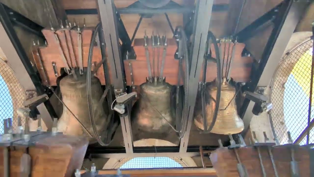 Campane di Lozzo di Cadore a lavori conclusi - Angelus, pontificale e plenum