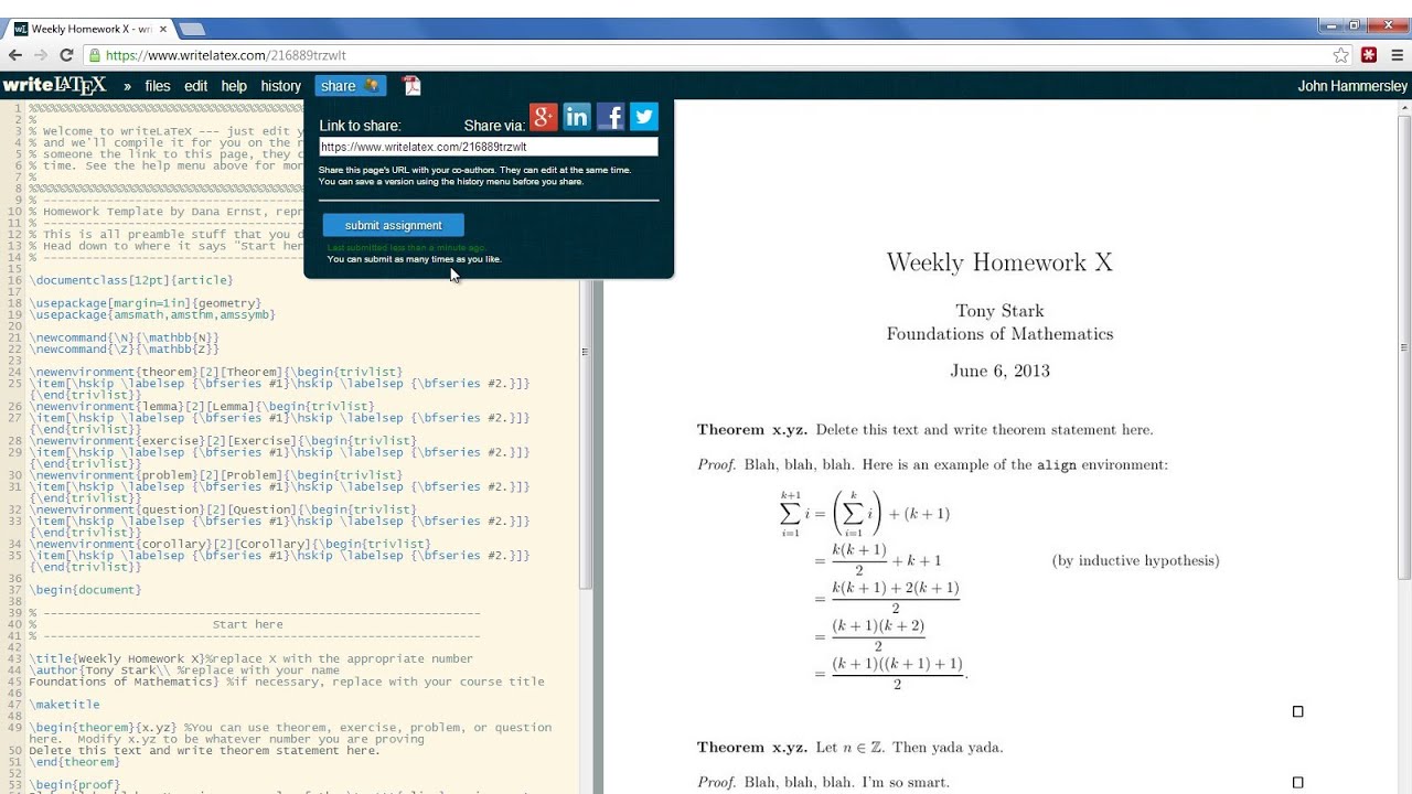 WriteLaTeX for Education - An Introduction to Assignments and Teams ...