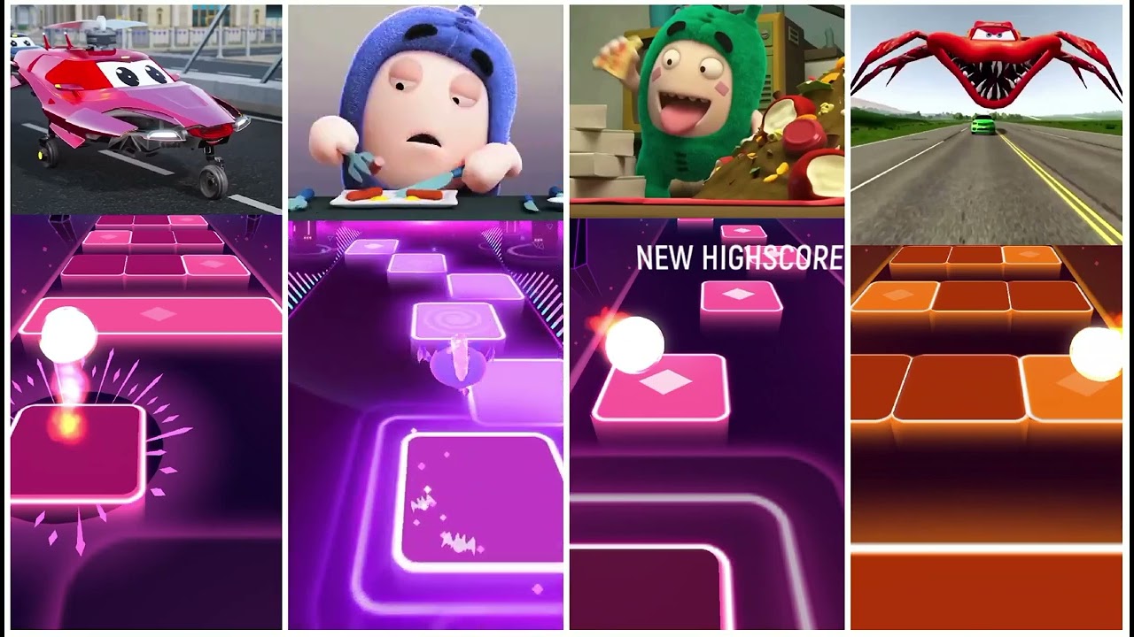 😂 McQueen vs Oddbods Tiles Hop Battle | Coffin Dance Meme Song 🎵