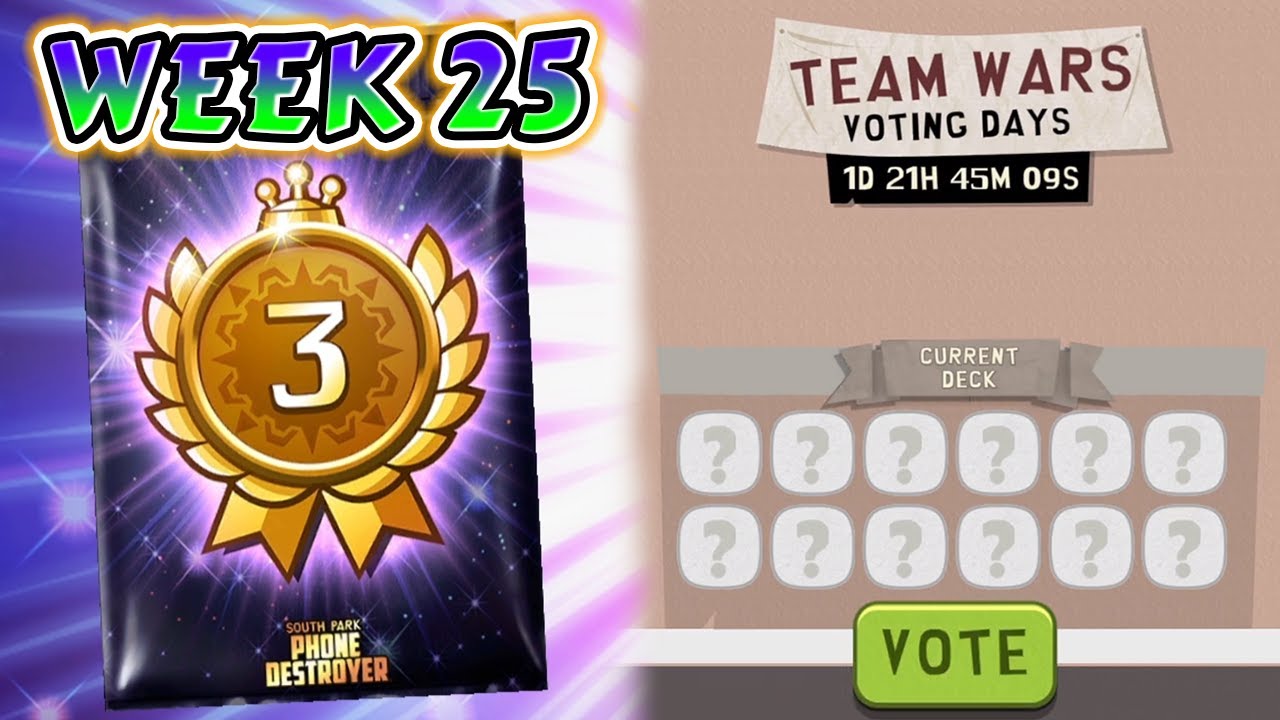Team Wars (TVT) Pack + Votes (Week 25 2025) | South Park Phone Destroyer