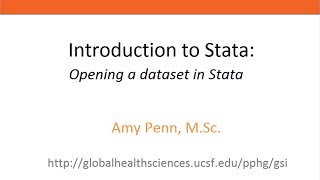 Introduction to Stata - Opening a dataset