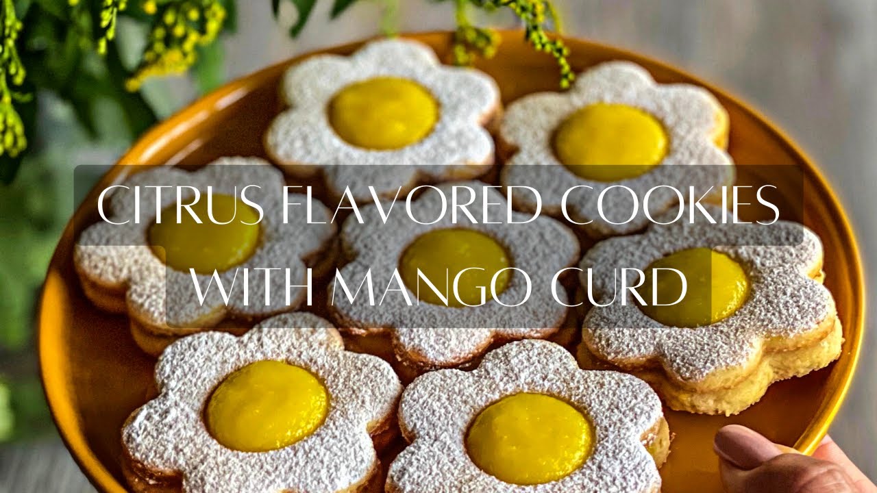 How to make citrus flavored cookies with mango curd