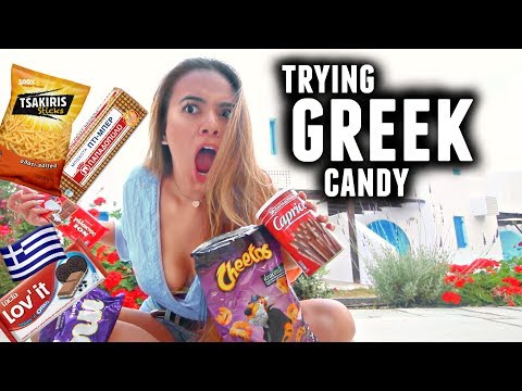 TRYING GREEK CANDY! Canadian Reacts
