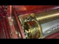 Rare Langdorff 13” Cylinder Mandolin Inlaid Drop-end Music Box w/190 tooth comb, #8594