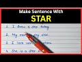 Star Sentence For Class 1 | Star Make Sentence For Class 1 | Make Sentence With Star For Class 1