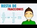 RESTA DE FRACCIONES CON DIFERENTE DENOMINADOR Super facil