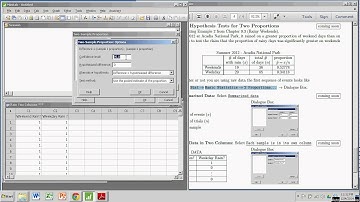 Test for a Difference in Two Proportions, Minitab, Data in Two Columns